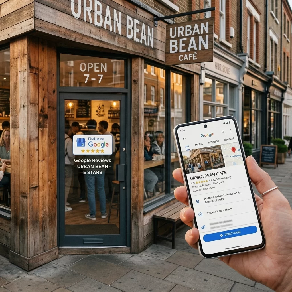 Loja em rua com ficha no google meu negócio para atrair mais clientes